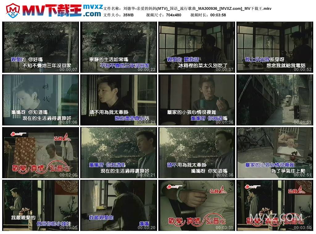 刘德华-亲爱的妈妈(MTV)_国语_流行歌曲_MA300936